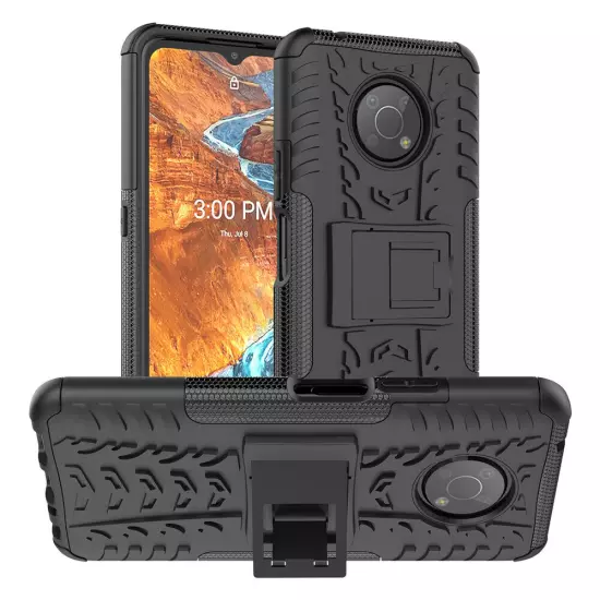 For Nokia G300 Case Rugged Shockproof Kickstand Phone Cover + Screen Protector