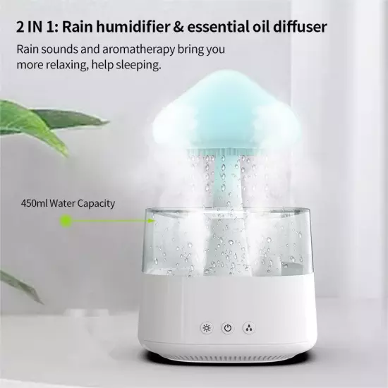 Humidification Colorful Lamp Relax Cloud Rain Diffuser Humidifier Raindrop