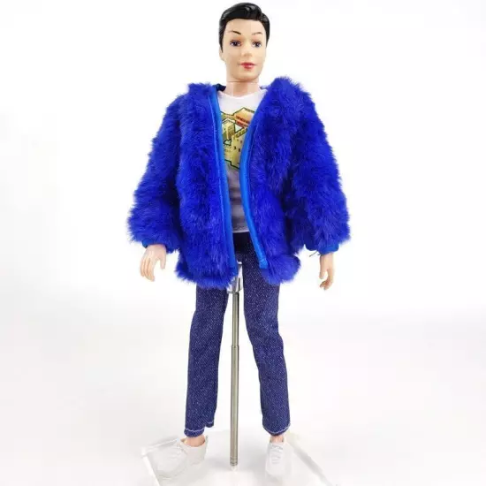 Blue Fur 1/6 Doll Clothes For Boy Doll Outfits Jacket T-shirt Pants Shoes