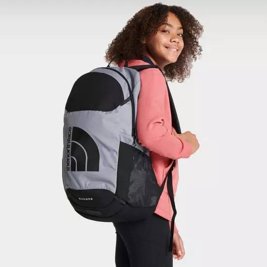 NWT THE NORTHFACE SUNDER LAPTOP BACKPACK BLACK MID HEATHER GREY ONE SIZE