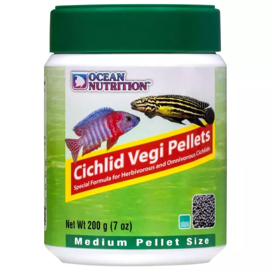 Cichlid Vegi Pellets 7-Ounces (200 Grams) Jar - Medium Pellet Size