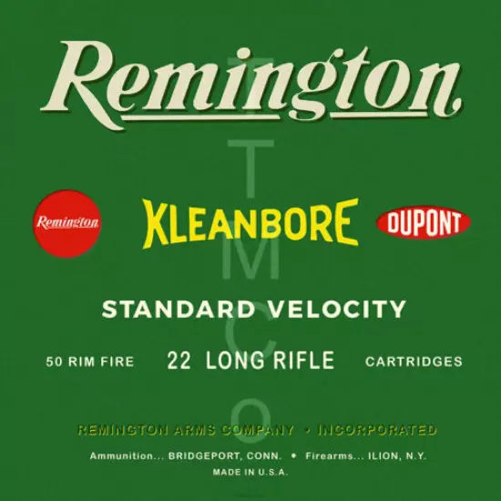 Reproduction Vintage Remington Kleanbore .22 Long Rifle Ammo Canvas Print