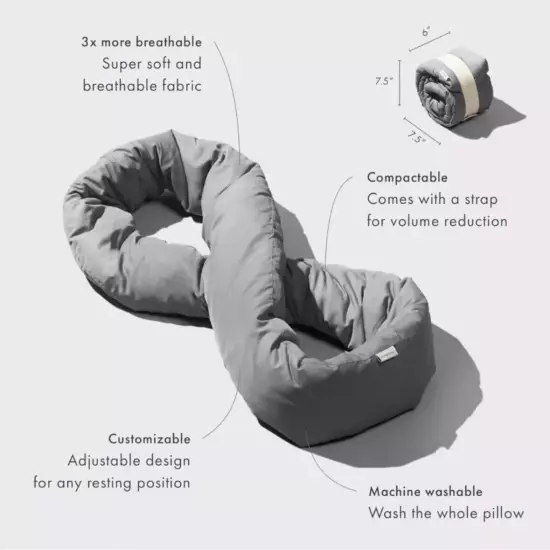 Infinity Pillow H1267G Travel Pillow - Gray