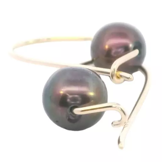 9ct Yellow Gold Dyed Freshwater Pearl Drop Earrings