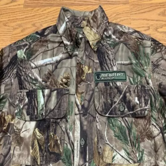 MEDALIST HuntGear Long Sleeve Fleece X-Static Nylon Lined Camo Mossy Oak Small