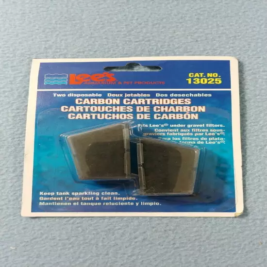 NEW LEE'S CARBON CARTRIDGES 2 DISPOSABLE FITS LEE'S UNDER GRAVEL FILTERS 13025