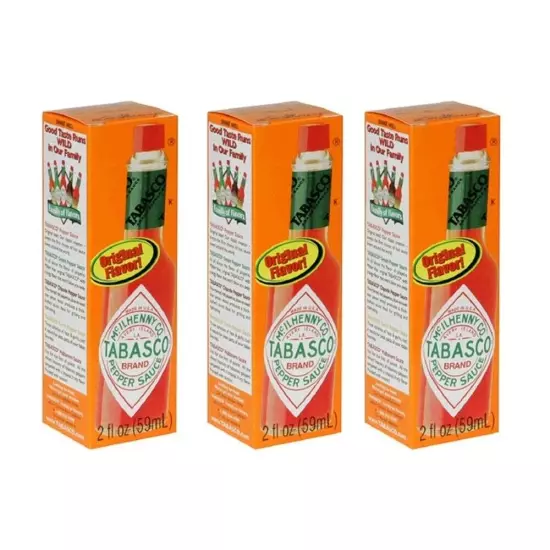 3x TABASCO BRAND Original Hot Sauce 2 Oz - Exp 03/2026