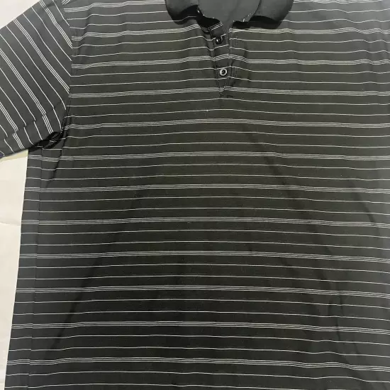 Nike Golf PoloBlack Striped Dri-Fit Short Sleeve Mens Size XL 256650-010