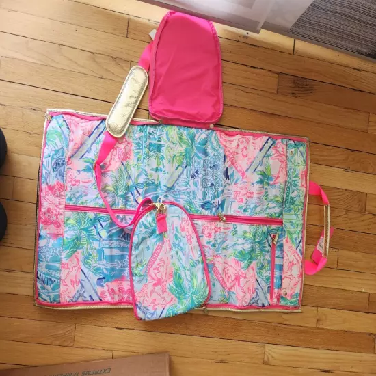 LILLY PULITZER Travel Bundle~ Rolling Carry-On 24" Suitcase and Garment Bag- NWT