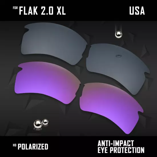 Anti Scratch Polarized Replacement Lenses for-Oakley Flak 2.0 XL OO9188 Options