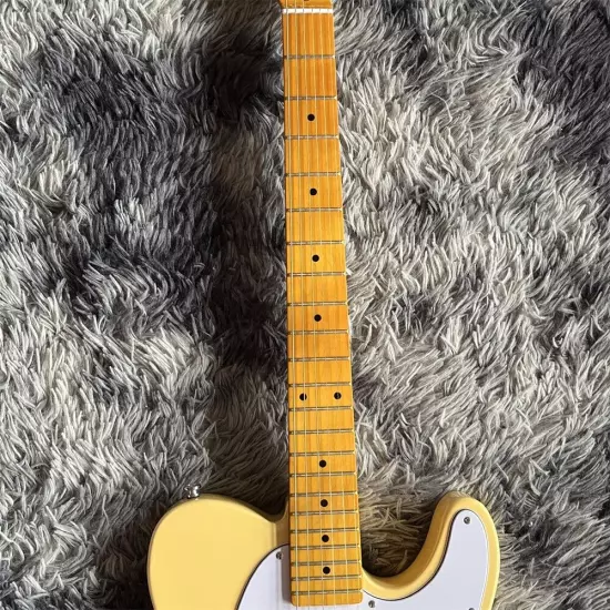 CreamNash yellow telecaster electric guitar with maple neck shipping quickly