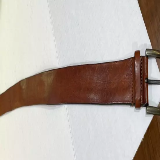 Art Moda Men's Cognac Leather Burnish Belt. Made in Italy. 