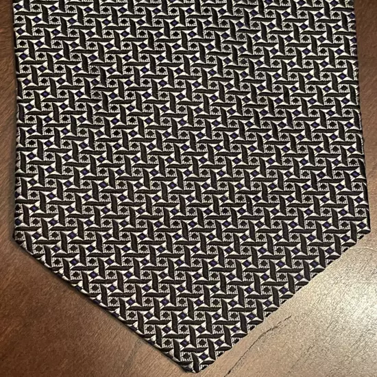 Principe Hand Made Blue Black Men’s Neck Tie Made In Italy