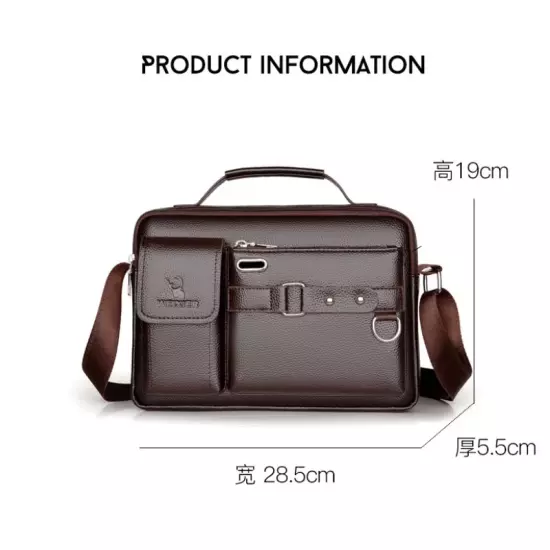 Brand Men Shoulder Bag Pu Leather Business Messenger Bag for Man 2022 New Vintag