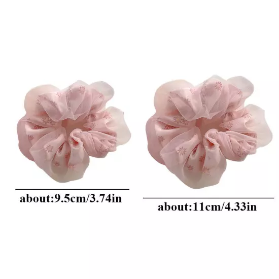 10Pcs Women Hair Scrunchies 2-Layer Organza Elastic Hair Bands Scrunchy Rope Tie