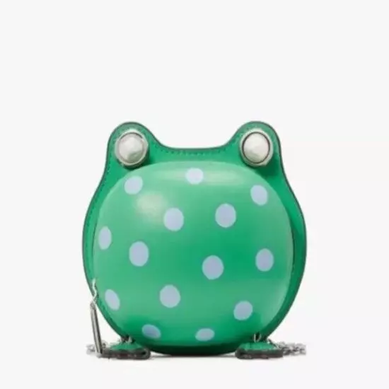 Kate Spade Lily Sonnet Polka Dot 3D Crossbody Bag Mini Purse Green FROG NWT