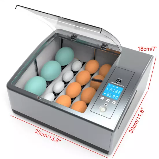 Egg Incubator 16 Eggs Incubator with Automatic Egg Turning Automatic 360 Turning