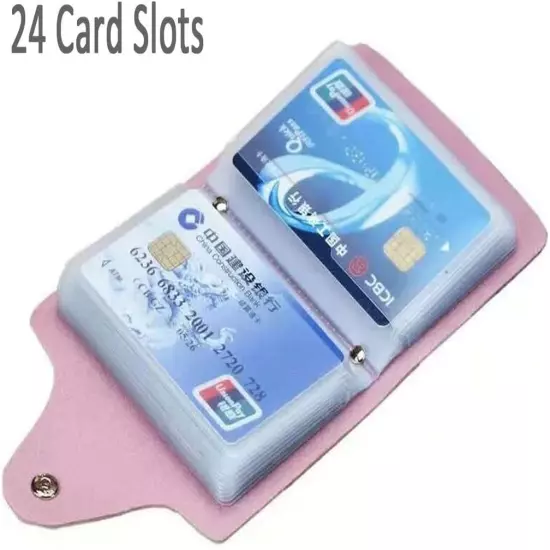 Credit Card Holder for Women 2 Pack, Transparent Plastic Small Credit Card Holde