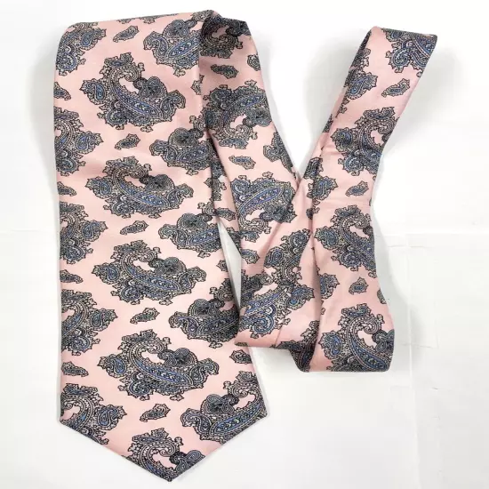 Lanvin Paris Pink Paisley Necktie Silk Tie 3" x 59"