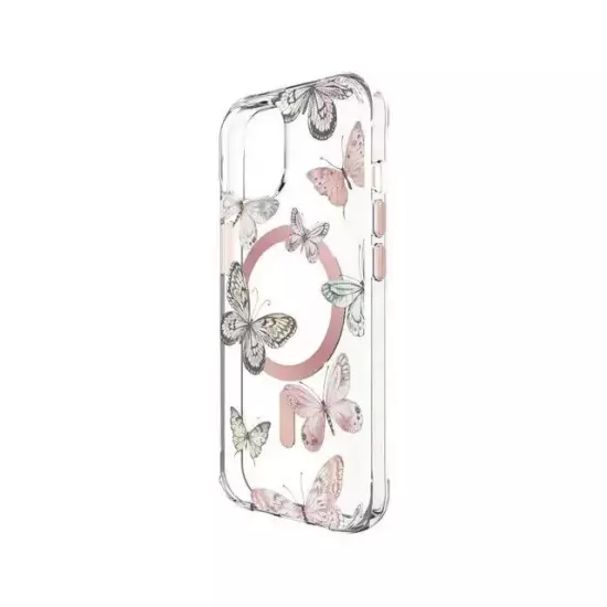 NEW - Karma by Body Glove Pink Butterflies with MagSafe Case For iPhone 15/14/13