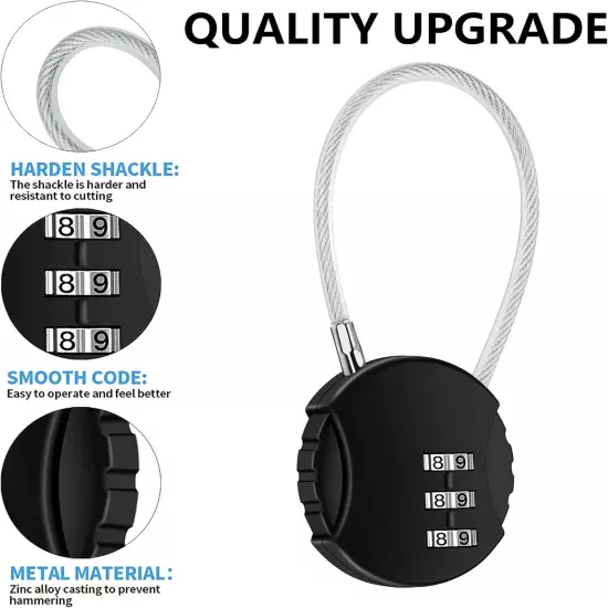 2 Pack Combination Lock 3 Digit Outdoor Waterproof Padlock for School Gym Locker