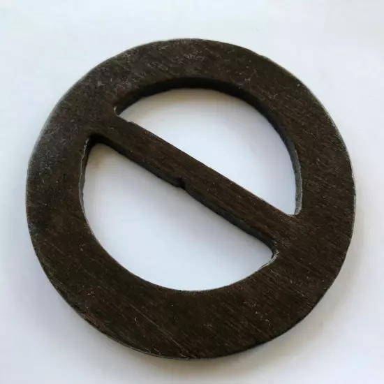 Vintage Buckles - 1950's Dark Brown Round Wood Buckle - Sew & Design - France