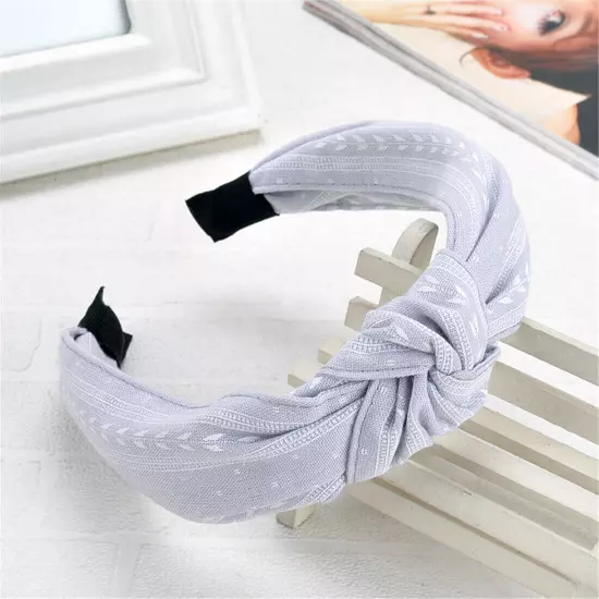 Ladies Print Head Hoop Headband Middle Cross Knotted Hairband Hair Accessories ღ