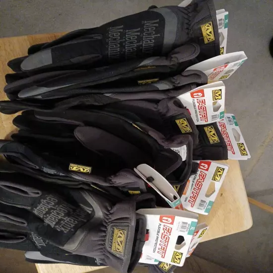 10 Total Mechanic Wear FastFit Tactical Black Work Gloves 9 XL + 1 xxl