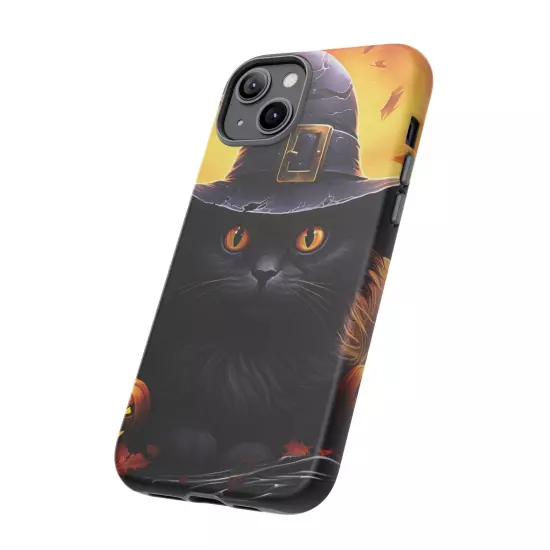 Custom Dual Layer Protective iPhone Case, Cat Witch