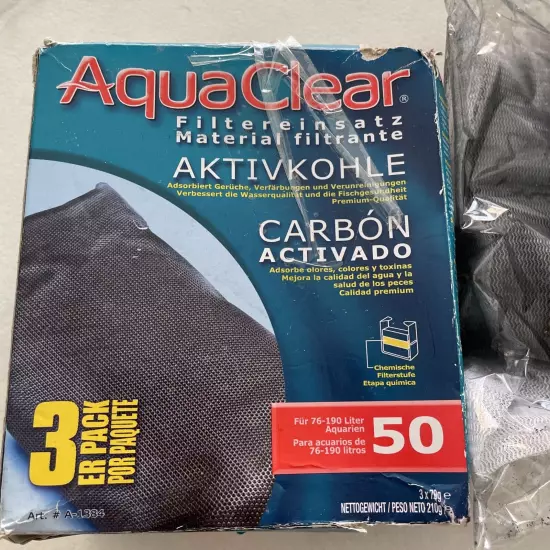 2 Pcs Activated Carbon Filter Insert for AquaClear For 20-50 Gallon Aquarium