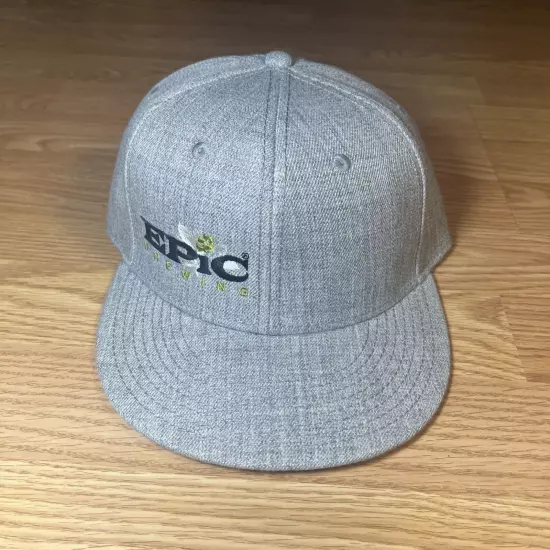 Epic Brewing Gray Cloth Embroidered Baseball Hat / Cap One Size Snap Back