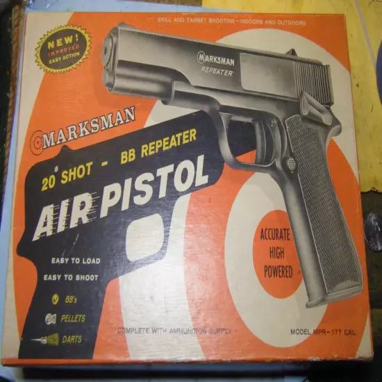 Vintage Marksman 20 shot BB Repeater Pistol w/ Box