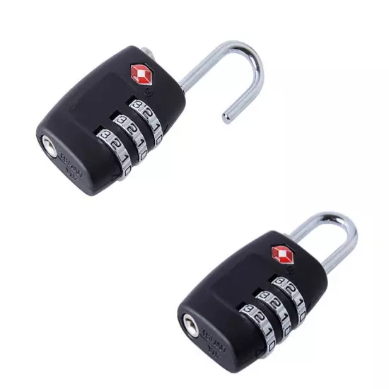 4x TSA Approved Luggage Lock Travel 3 Digit Combination Suitcase Padlock Reset