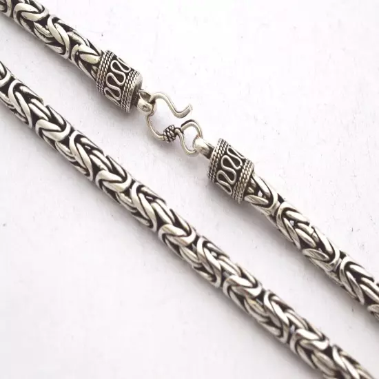 Sale!! Sterling Silver 5 mm Bali Chain/Byzantine Necklaces 18"(46 cm)