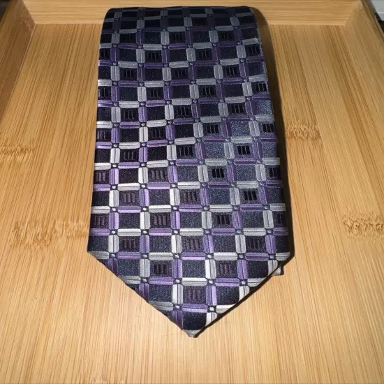 Croft & Barrow Purple Geometric Polyester Tie - 58L 3.25W