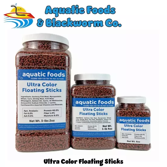 Ultra Color Floating Sticks for All Tropicals & Pond Fish. WL-JAR