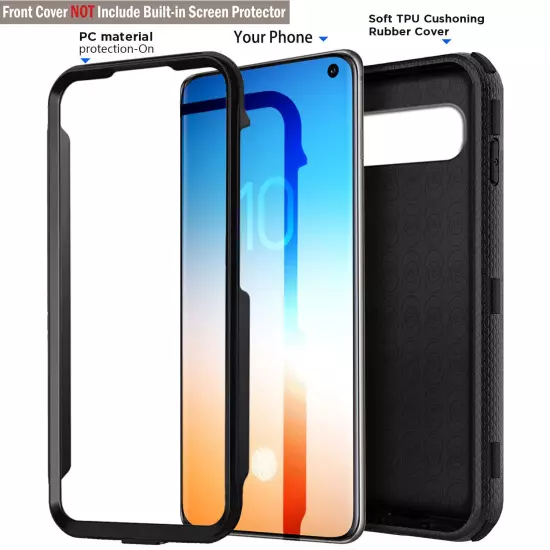 Black For Samsung Galaxy S10 5G/S10 Plus/S10e Dual Layer Case Heavy Duty Cover