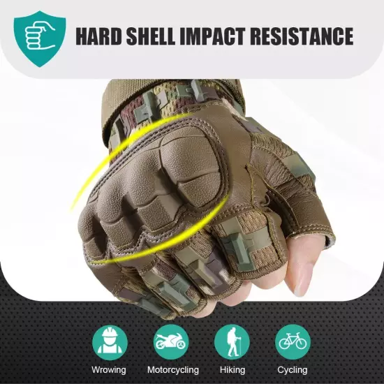 Fingerless Gloves Breathable Half-finger Gloves Sports Cycling Shooting Working