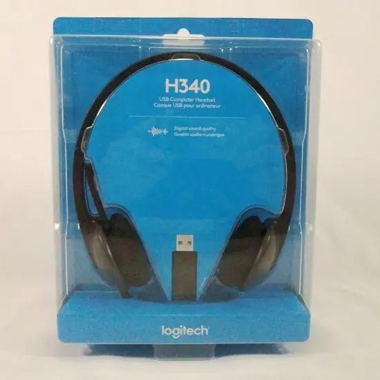 Logitech H340 USB Computer Headset Digital Audio Microphone New Sealed