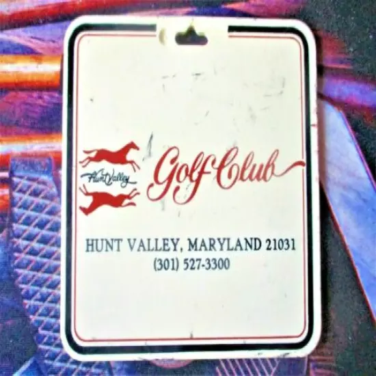 vtg - PGA Golf Bag Tag - HUNT VALLEY GOLF CLUB gc - MD