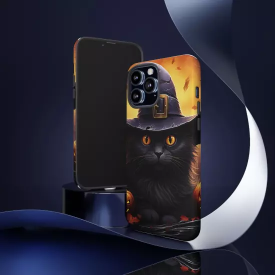 Custom Dual Layer Protective iPhone Case, Cat Witch