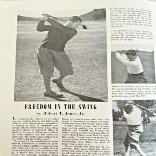 1938 Golf Magazine Grantland Rice O.B. Keeler Robert T. Jones Jr. 