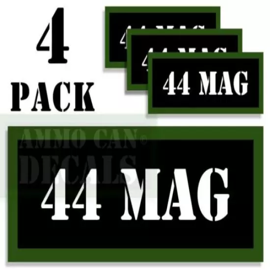 44 MAG Ammo Can LABELS STICKERS DECALS for Ammunition Cases 3"x1.15" 4pack