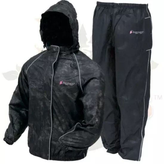 2XL Frogg Toggs Black Womens Sweet T Road Toads Motorcycle Rain Jacket & Pants