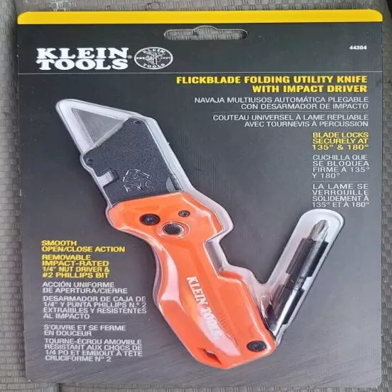 Klein Tools 44304 Folding Utility Knife With Drive NEW