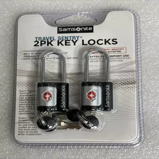 New Samsonite 2-pack Travel Sentry Key Lock Luggage Black/Silver 91162-1041