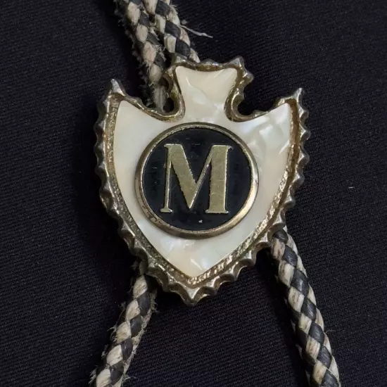 Vintage Arrowhead Western Bolo Tie Letter M