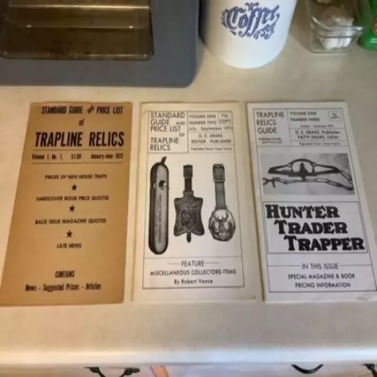 Trap Collecting Guides 1973 Dave Drake Newhouse Trapline Relics Price Lists