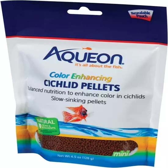 Aqueon Cichlid Food Color Enhancing 4.5 Ounces Color