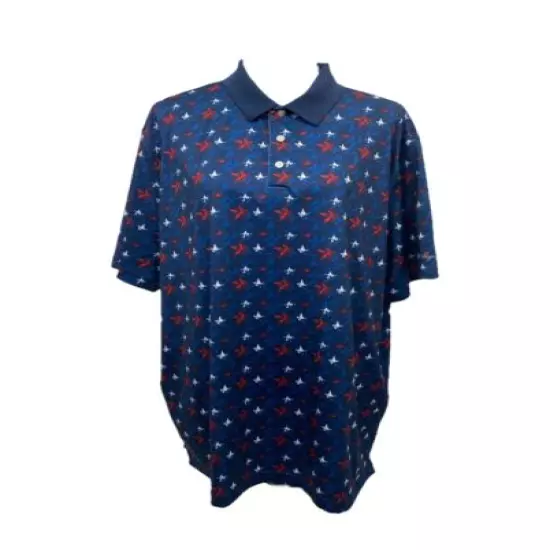 Mens size XXL Walter Hagen 11-majors USA star pattern polo golf shirt